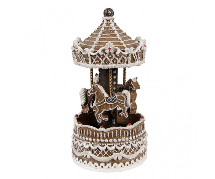 Vánoční perníkový hrací koloroč Gingerbread Carousel - Ø 12*22 cm