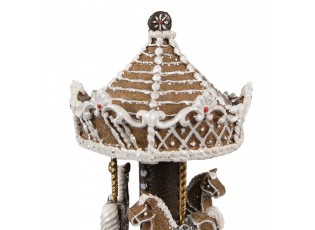 Vánoční perníkový hrací koloroč Gingerbread Carousel - Ø 12*22 cm