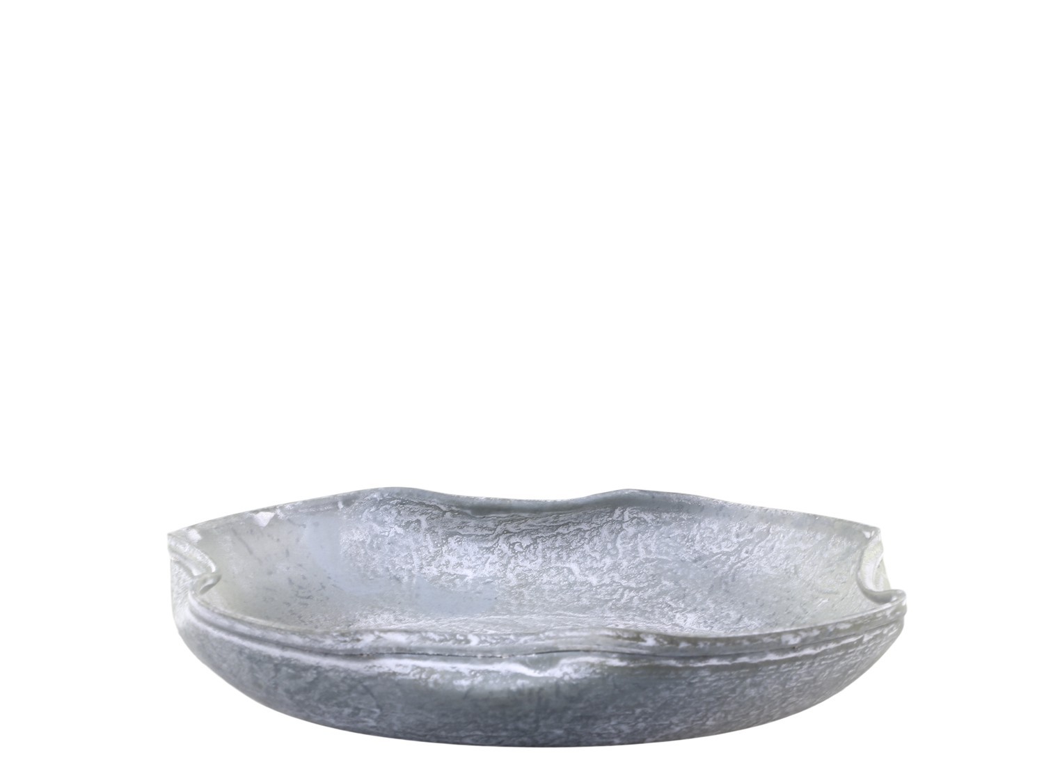 Zinkový antik plechový podnos s ohnutým okrajem Wavy S - Ø 15,5*2,5 cm