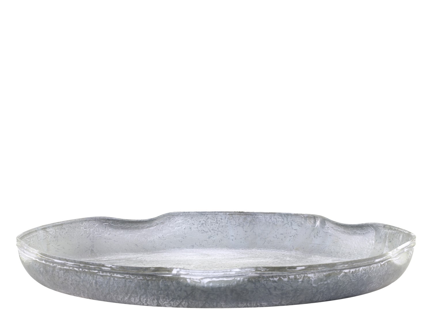 Zinkový antik plechový podnos s ohnutým okrajem Wavy L - Ø 30*3 cm