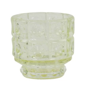 Pastelově žlutý skleněný svícen Bobbi yellow - Ø 9*8,5 cm