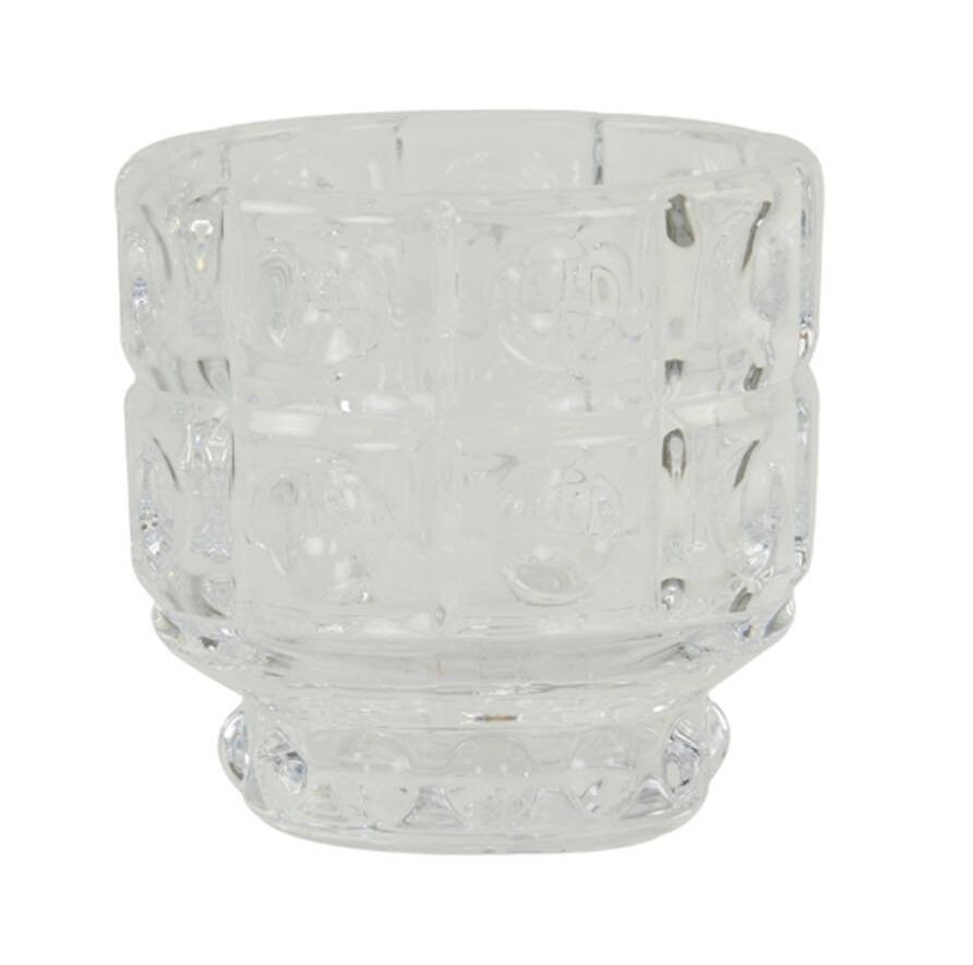 Transparentní skleněný svícen Bobbi - Ø 9*8,5 cm