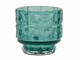 Tyrkysový skleněný svícen Bobbi turquoise - Ø 9*8,5 cm