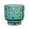 Tyrkysový skleněný svícen Bobbi turquoise - Ø 9*8,5 cm Materiál : skloBarva : tyrkysová