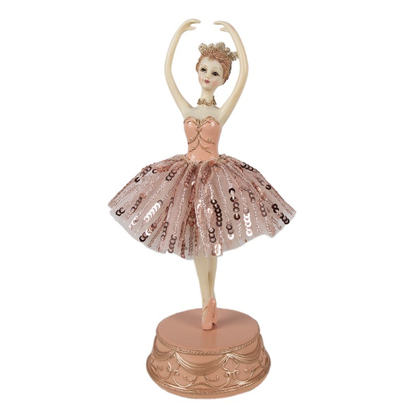 Růžová dekorativní hrací skříňka Ballerina - Ø 11*29 cm Clayre & Eef
