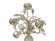 Béžový antik kovový svícen s květy na úzké svíčky Frillia - Ø 31*48cm