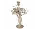 Béžový antik kovový svícen s květy na úzké svíčky Frillia - Ø 31*48cm