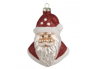 Vánoční skleněná ozdoba hlava Santa - 9*6*12 cm