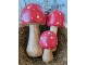 Červeno-hnědá dřevěná dekorace muchomůrka Mushroom M - Ø 6*13 cm