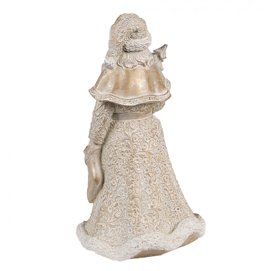 Zlatá vánoční dekorace Santa se stromkem - 8*8*15 cm