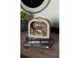 Dřevěná pokladnička ve tvaru kufříku Travel - 18*7*16 cm