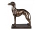 Hnědá dekorativní soška psa se zlatou patinou - 27*11*31 cm