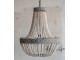 Kovový vintage lustr s dřevěnými korálky Avril – Ø 54*72 cm E27/max 1*40W