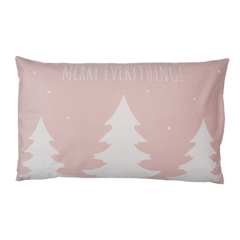 Zimní růžový povlak na polštář se stromky Merry Everything - 30*50 cm