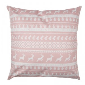 Zimní růžový povlak na polštář s jeleny Snowy Deer - 45*45 cm