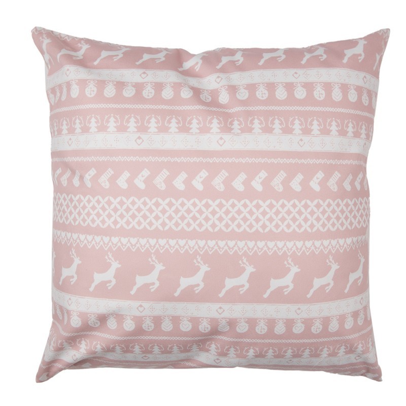 Zimní růžový povlak na polštář s jeleny Snowy Deer - 45*45 cm