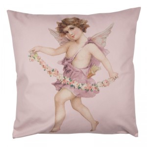 Růžový povlak na polštář s andělem Angel - 45*45 cm