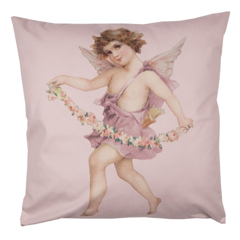 Růžový povlak na polštář s andělem Angel - 45*45 cm