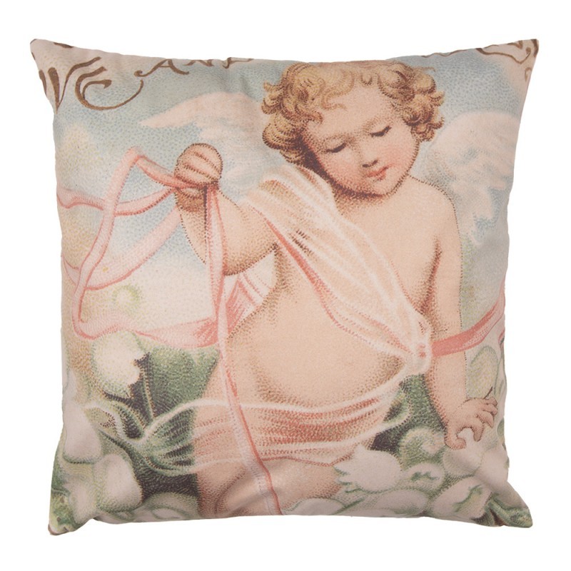 Růžový povlak na polštář s andělem Angel - 45*45 cm
