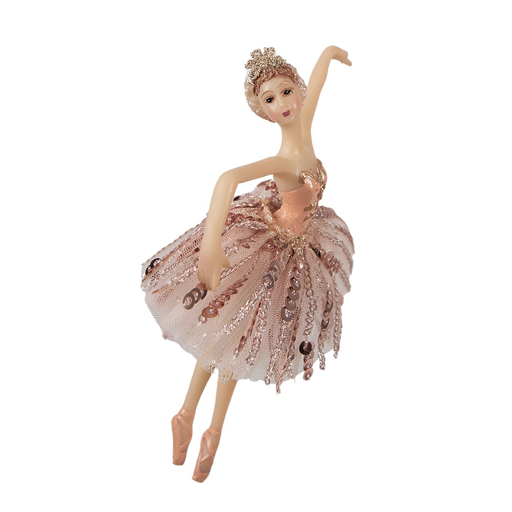 Závěsná dekorace Ballerina v růžové sukni - 11*2*15 cm Clayre & Eef