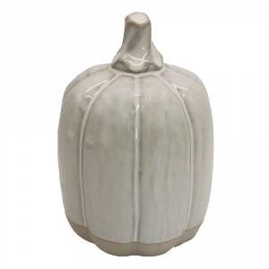 Béžová porcelánová dekorace dýně Pumpkin L - Ø 11*15 cm