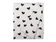 Bílo-černý plyšový pléd se srdíčky Love Birds - 130*170 cm