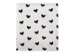 Bílo-černý plyšový pléd se srdíčky Love Birds - 130*170 cm
