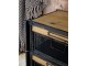 Černý kovový regál s drátěnými šuplíky zdobenými dřevem Factory - 107*34*86 cm