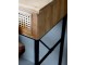 Hnědý antik dřevěný psací stůl s kovovými nohami - 110*42*80 cm