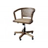 Antik dřevěná židle s výpletem a opěrkami na kolečkách Old French chair - 62*62*92 cm Materiál : březové dřevo a ratanBarva : přírodní hnědá antik