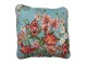 Modrý povlak na polštář s květinovým motivem Flowery - 40*40 cm