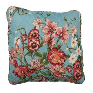Modrý povlak na polštář s květinovým motivem Flowery - 40*40 cm