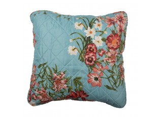 Modrý povlak na polštář s květinovým motivem Flowery - 50*50 cm
