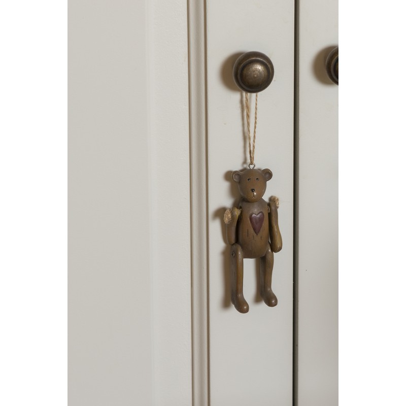 Dekorace hnědý Medvídek se srdíčkem - 4 * 3 * 10 cm
