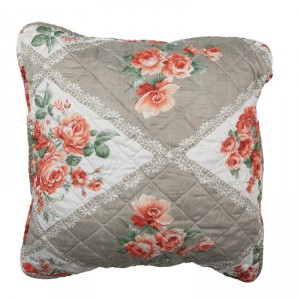 Šedý povlak na polštář s květinovým motivem Flowery - 50*50 cm