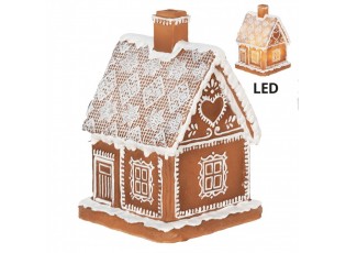 Vánoční perníková chaloupka s Led světýlky Gingerbread House - 13*10*21cm/ 3*AA