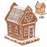 Vánoční perníková chaloupka s Led světýlky Gingerbread House - 15*12*17cm/ 3*AA Barva: hnědá se třpytkamiMateriál: PolyresinHmotnost: 0,51 kg