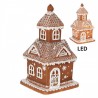Vánoční perníková chaloupka s Led světýlky Gingerbread House - 14*14*25cm/ 3*AAA Barva: hnědá se třpytkamiMateriál: PolyresinHmotnost: 0,82 kg