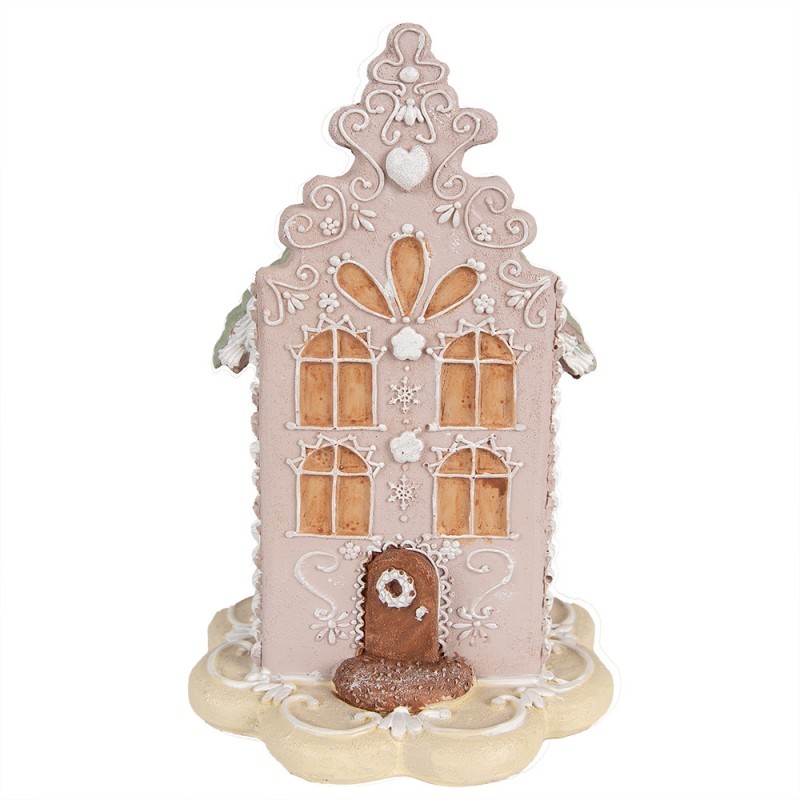 Růžová perníková chaloupka Gingerbread House - 13*13*20 cm