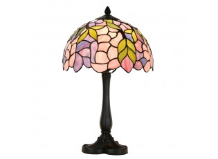 Růžová stolní lampa Tiffany LIlla - Ø 30*50 cm E27/max 1*60W