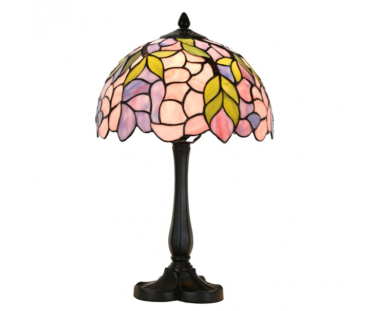 Růžová stolní lampa Tiffany LIlla - Ø 30*50 cm E27/max 1*60W