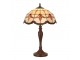 Béžovo-hnědá stolní lampa Tiffany Tralle - Ø 35*53 cm E14/max 2*40W