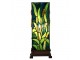 Zelená hranatá stolní lampa Tiffany Squilla - 18*18*45 cm E27/max 1*60W