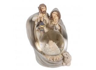 Vánoční betlém sněhová koule Svatá rodina - 9*8*11 cm