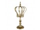 Zlatý antik svícen na noze ve tvaru koruny Crown - Ø 26*57 cm