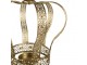 Zlatý antik svícen na noze ve tvaru koruny Crown - Ø 26*57 cm