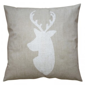 Béžový povlak na polštář s jelenem Deer - 45*45 cm
