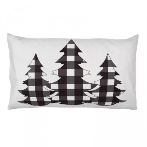Bílý povlak na polštář se stromky Black&White X-Mas - 30*50 cm