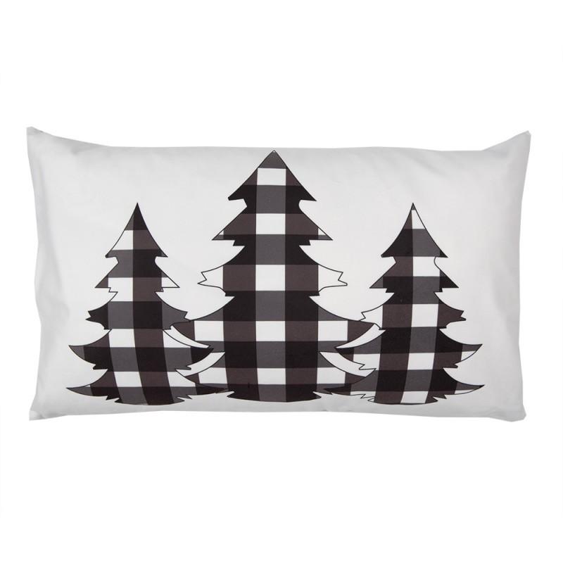 Bílý povlak na polštář se stromky Black&White X-Mas - 30*50 cm