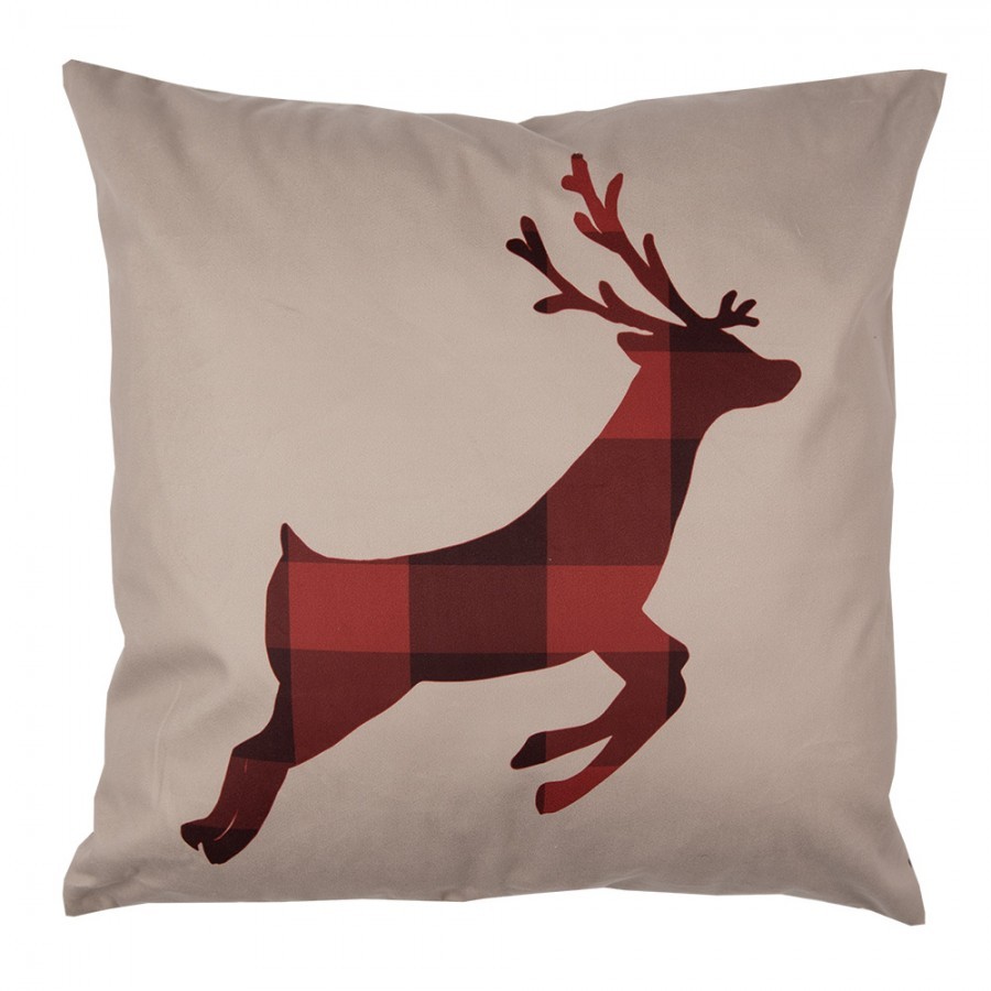Béžový povlak na polštář s jelenem Deer - 45*45 cm